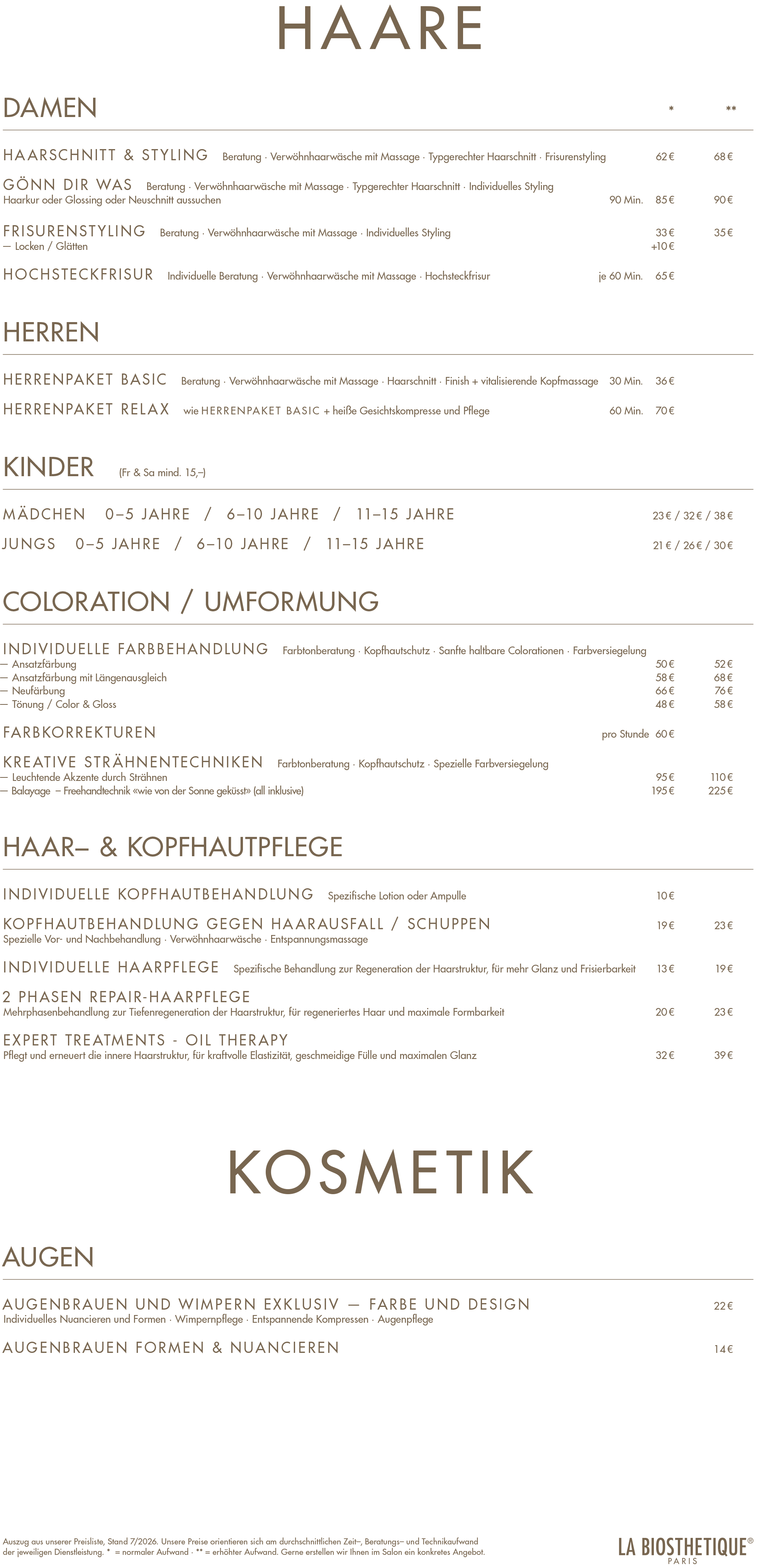 Christian Mayr Preisliste 2026